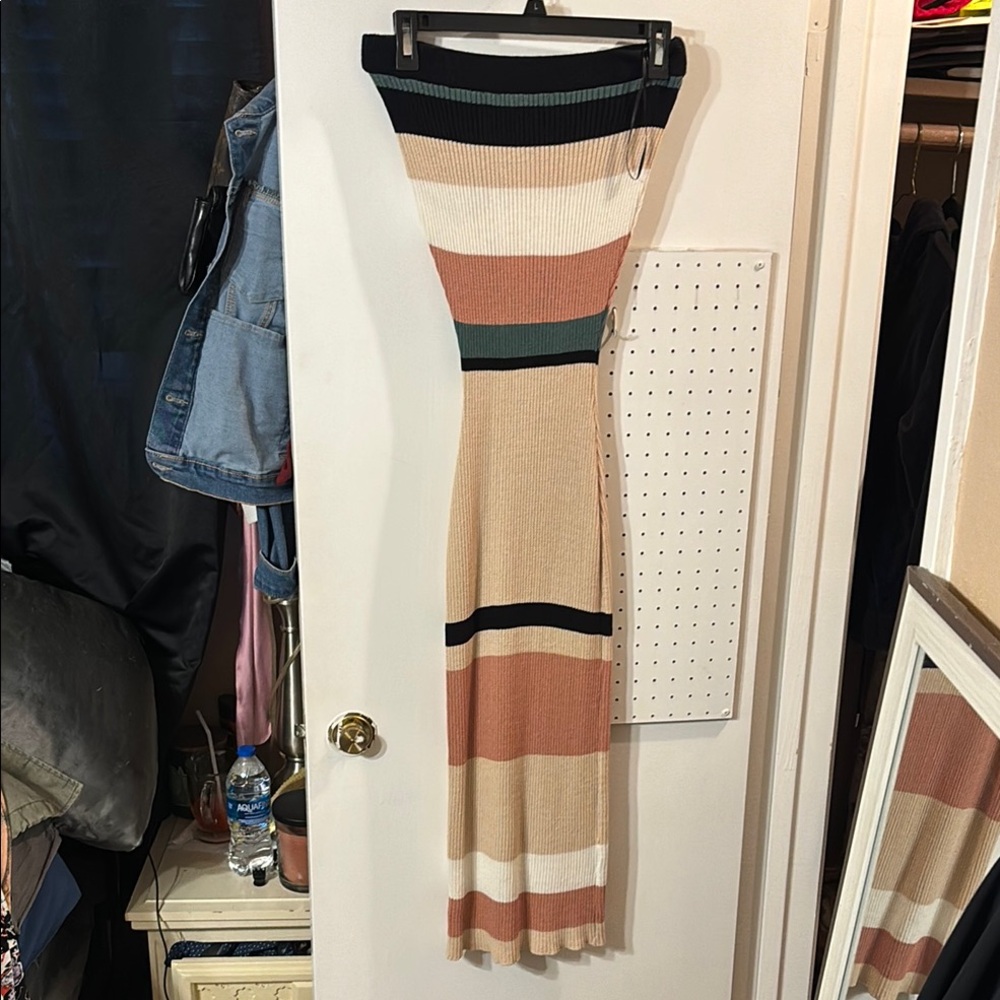 Striped Knit Maxi Dress